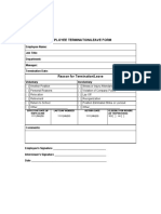 Employee Termination Form PDF