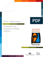 Quiz - : Dimensions and Dynamics of Family Violence