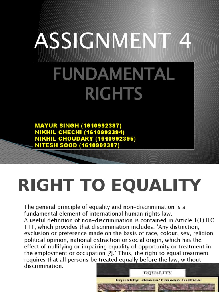 Assignment 4: Fundamental Rights | PDF | Right To Property | Property