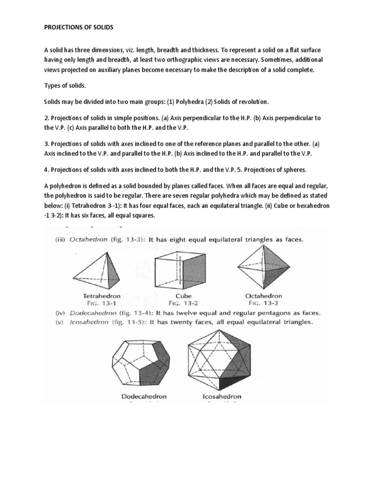 Projections of Solids in Engineering Drawing | PDF | Linear Programming ...