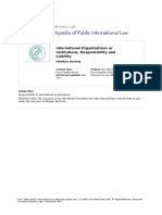EPIL International Organizations or Institutions Responsibility and Liability