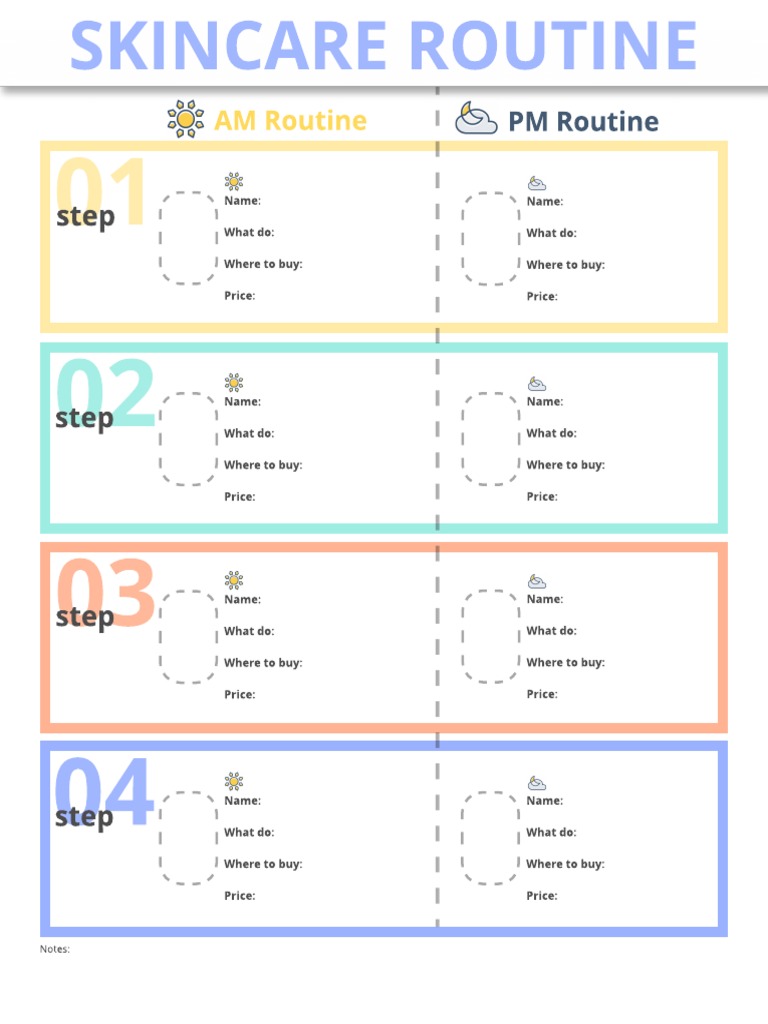 Free Skincare Routine Template PDF | PDF | Language Arts & Discipline ...