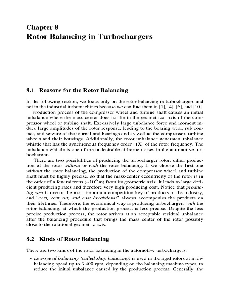 Rotor Balancing in Turbochargers | PDF | Turbine | Machines