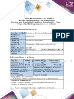 Guía de Actividades y Rúbrica de Evaluación - Paso 4 - Propuesta Didáctica para Promover La Inclusión