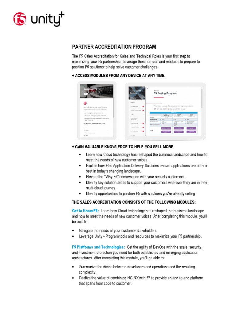 F5 Sales Accreditation Program Overview | PDF | Cloud Computing ...