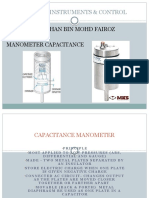 Process Instruments & Control: Mohamad Farhan Bin Mohd Fairoz 552213117073 Manometer Capacitance