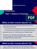Topic 1: Balance of Payments: ECON 1270 International Monetary Economics