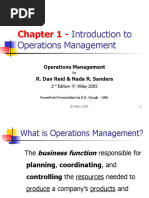 Chapter 1 - : Introduction To Operations Management