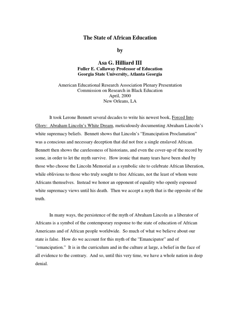 The State of African Education | PDF | Thirteenth Amendment To The ...