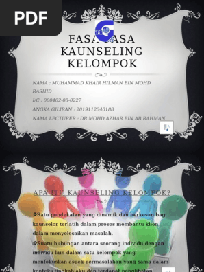 Fasa Fasa Kaunseling Kelompok Pdf