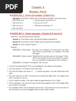 Modals, Part1: EXERCISE 1. Forms of Modals. (Chart 9-1)