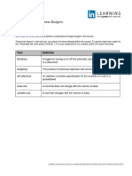 Glossary Excel Creating Business Budgets