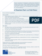 Primary School Teacher Part-Or Full-Time: Your Profile