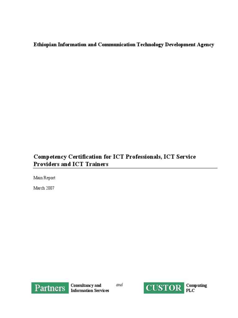Competency Certification For Ict Professionals Ict Service Providers