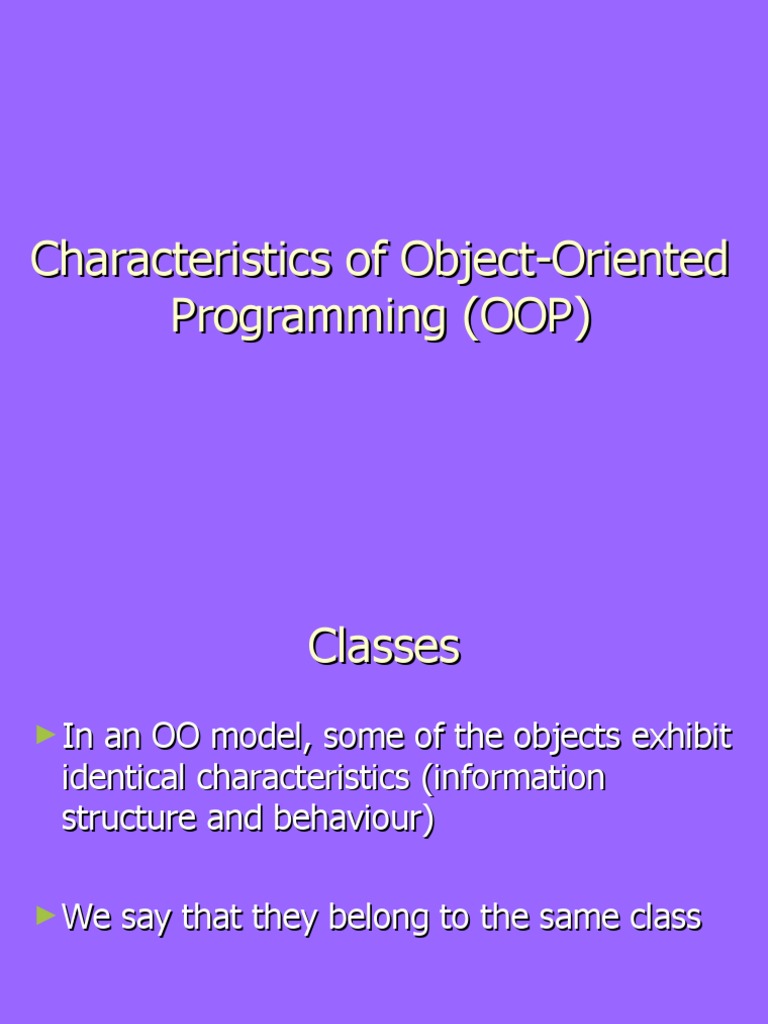 Basic Characteristics of OOP | PDF | Class (Computer Programming ...