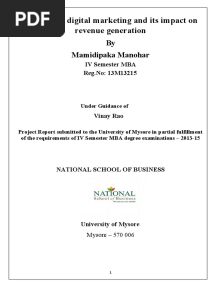 Final Project Report On Digital Marketing