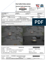 City Traffic Police Lahore: Electronic Traffic Violation Ticket
