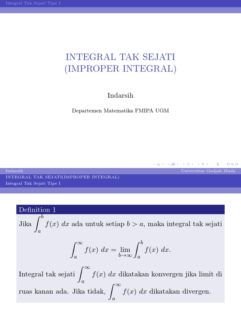 Improper Integral PDF | PDF