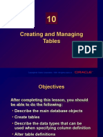 Creating and Managing Tables