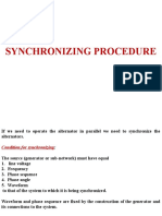 Synchronizing Generators for Parallel Operation