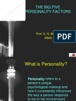 The Big Five Personality Factors: Prof. S. N. Biswas Irma