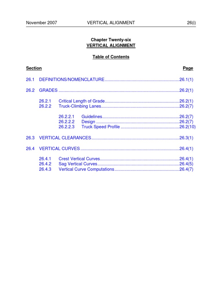 Chapter Twenty-Six Vertical Alignment Section | PDF | Land Transport ...