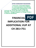Financial Implication For Additional Vup at CH 281+751: Maharashtra Samruddhi Mahamarg