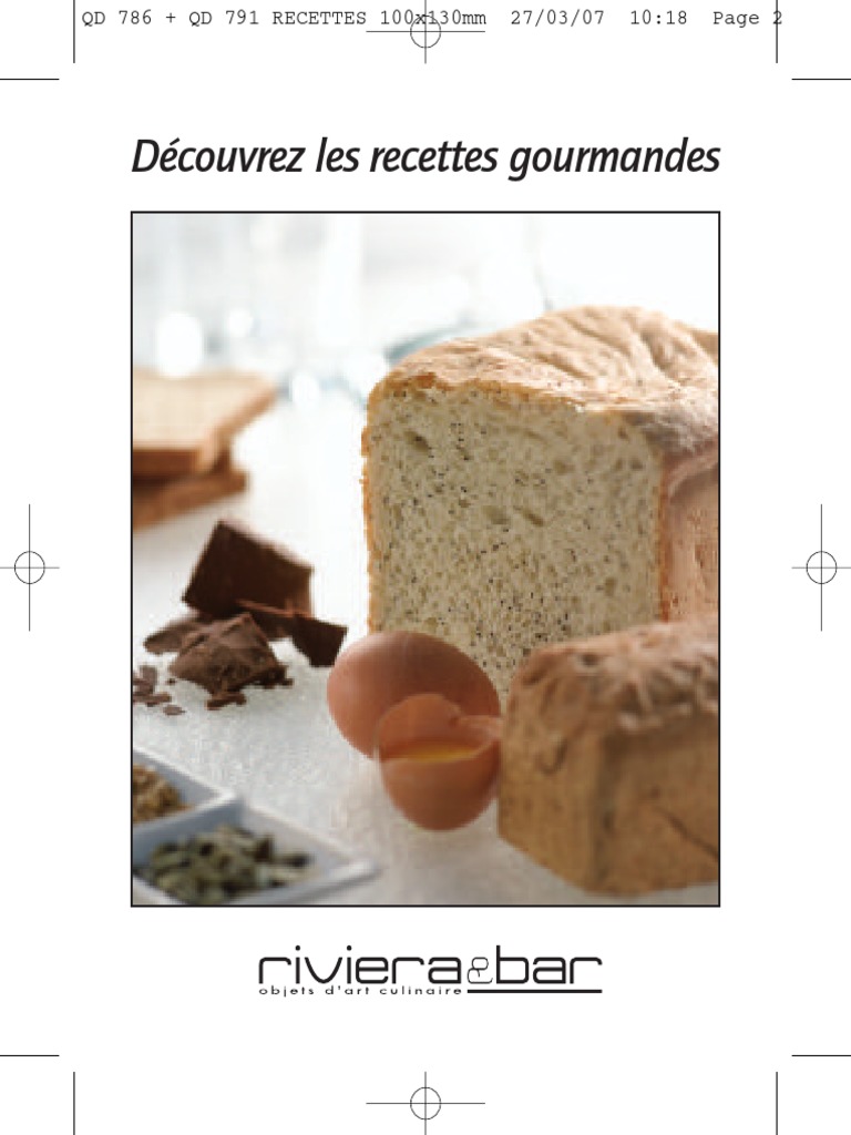 Machine à Pain Riviera Bar Recette Pdf Riviera Et Bar QD786A QD791A.recettes PDF | PDF | Confiture | Pains