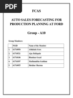 Auto Sales Forecasting For Production Planning at Ford