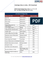 UNESCO World Heritage Sites in India Updated PDF Download by EntranceGeek PDF