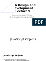 Web Design and Development Lecture 9 B - JavaScript Advanced