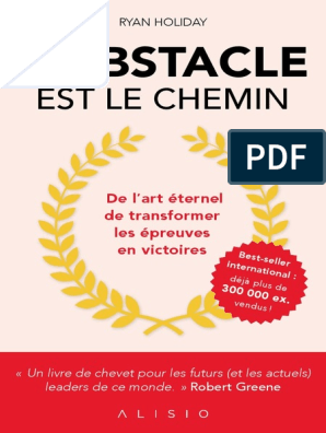 Livre Numérique :L'Obstacle Est Le Chemin De Ryan Holiday 