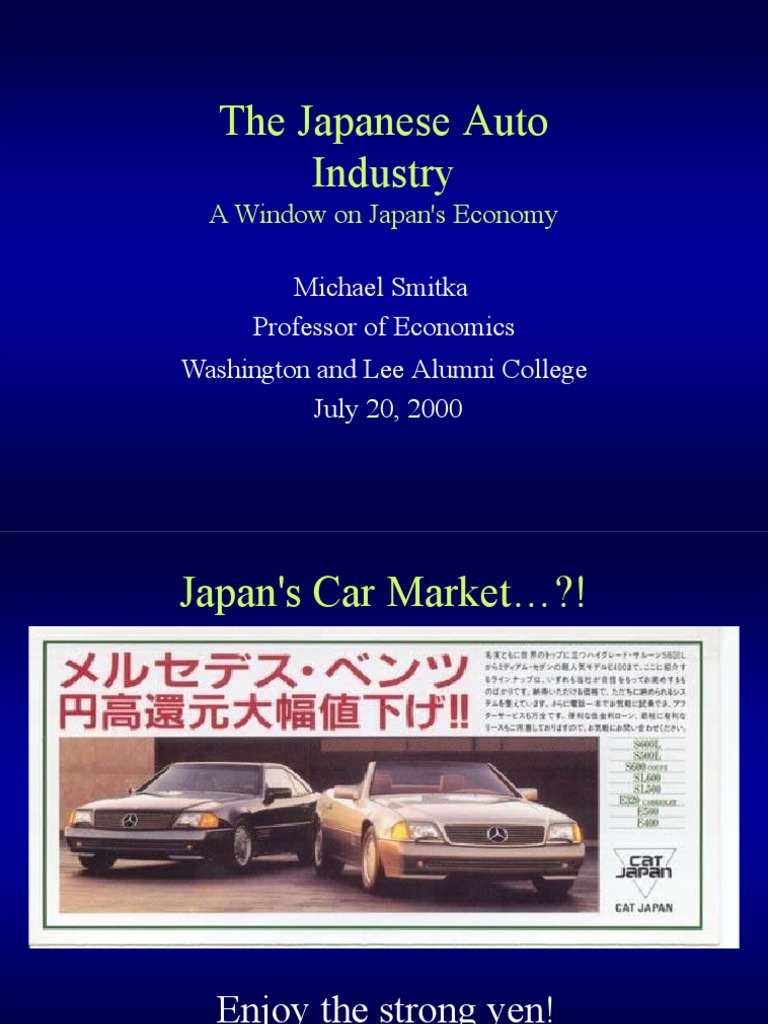 The Japanese Auto Industry A Window On Japan's Economy PDF Motor