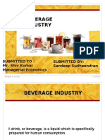 Beverage Industry: Submitted To: Mr. Shiv Kumar Managerial Economics Submitted By: Sandeep Sudheendran