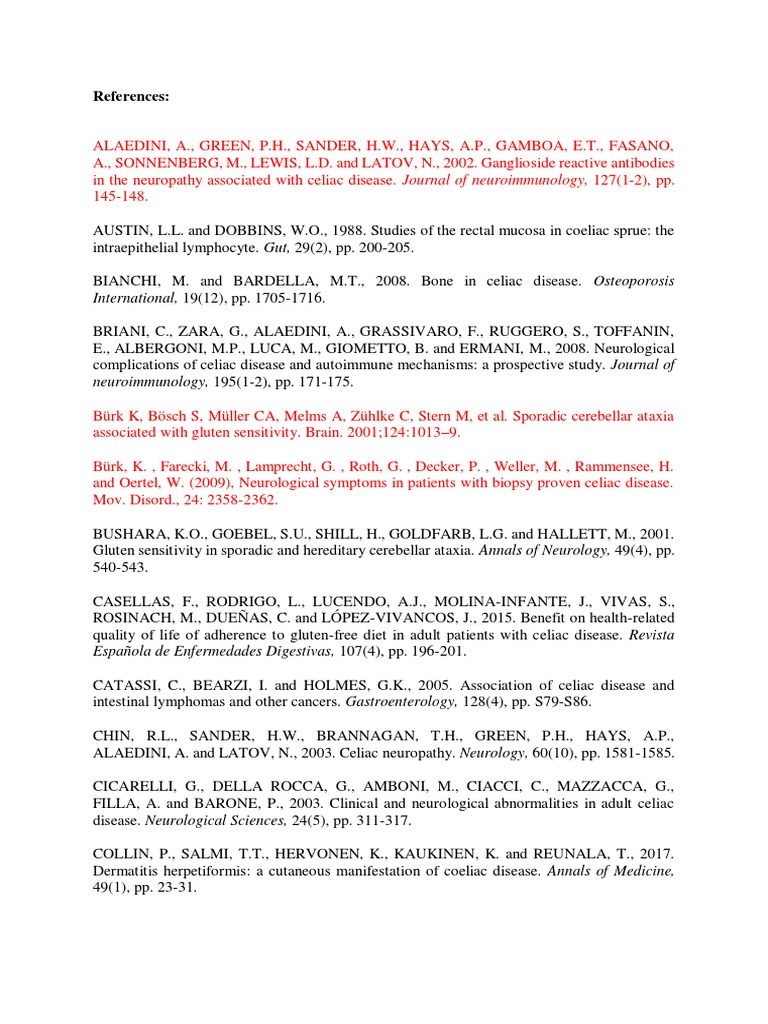 Refrences Pdf Coeliac Disease Gluten Free Diet