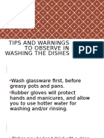 Tips and Warnings To Observe in Washing The dISHES
