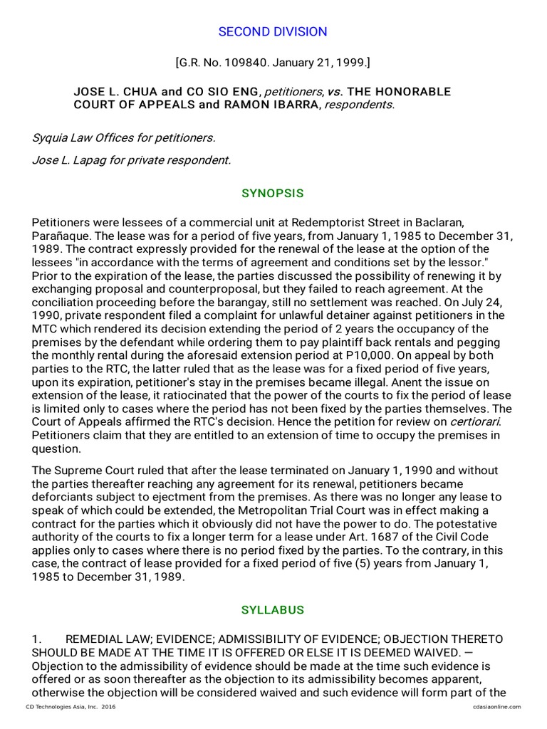 Ejectment Case: Lease Expiration Ruling | PDF | Lease | Complaint