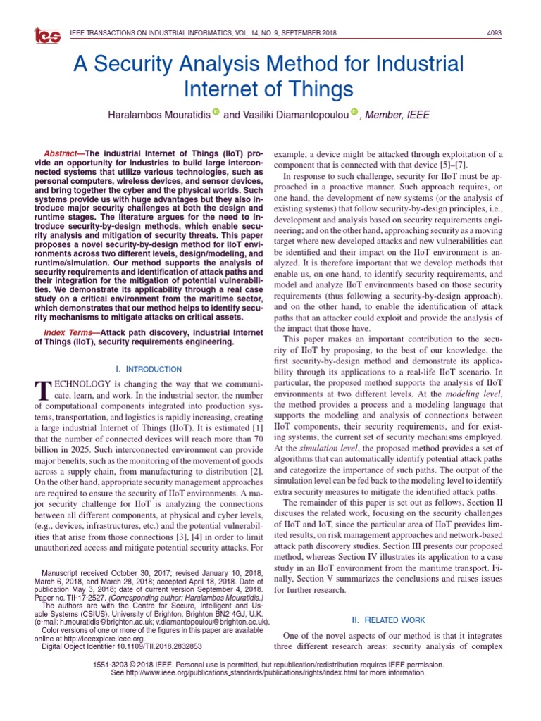 2018 - A Security Analysis Method For Industrial Iot | PDF | Internet ...