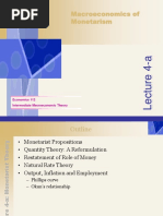 Macroeconomics of Monetarism: Economics 112 Intermediate Macroeconomic Theory