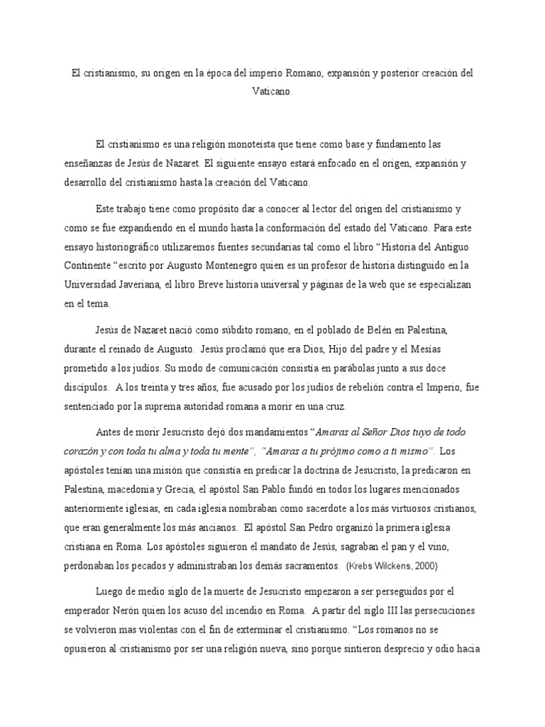 Origen y expansión del cristianismo en Roma | PDF | Constantino el ...