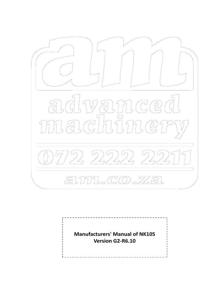 nk105 Manual PDF | PDF | Cartesian Coordinate System | Numerical Control