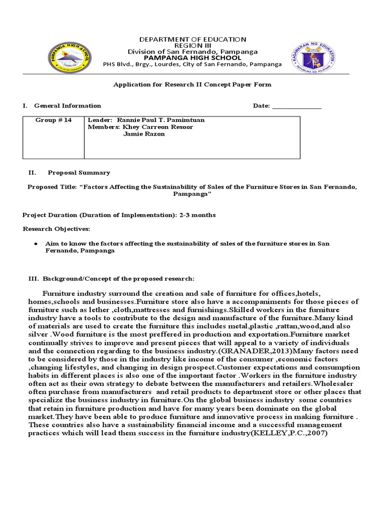 Research Concept Paper Form | PDF | Sustainability | Retail