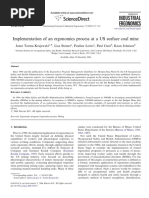 Implementation of An Ergonomics Process at A US Surface Coal Mine