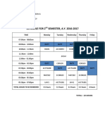 Schedule For 2 SEMESTER, A.Y. 2016-2017: Cristobal, Viances Nicaleen O. 3 Year Bs - Accountancy