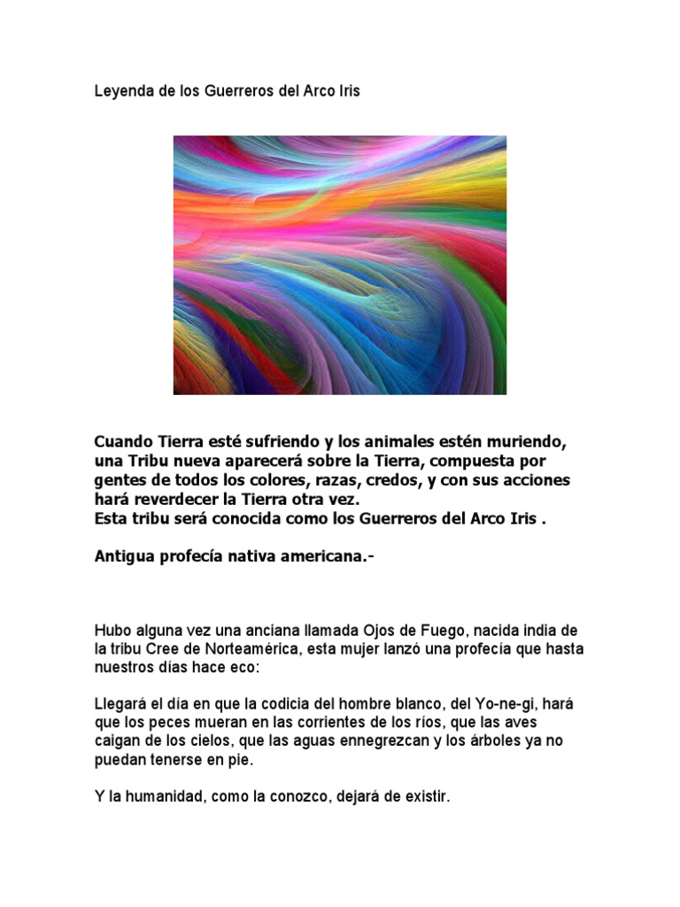 Leyenda de los Guerreros del Arco Iris | PDF | Amor | Conocimiento