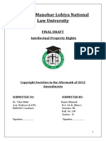 Dr. Ram Manohar Lohiya National Law University: Final Draft Intellectual Property Rights