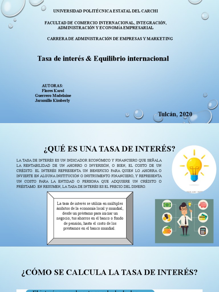 Tasa de Interes y Equilibrio Internacional | PDF | Interés | Tasas de ...