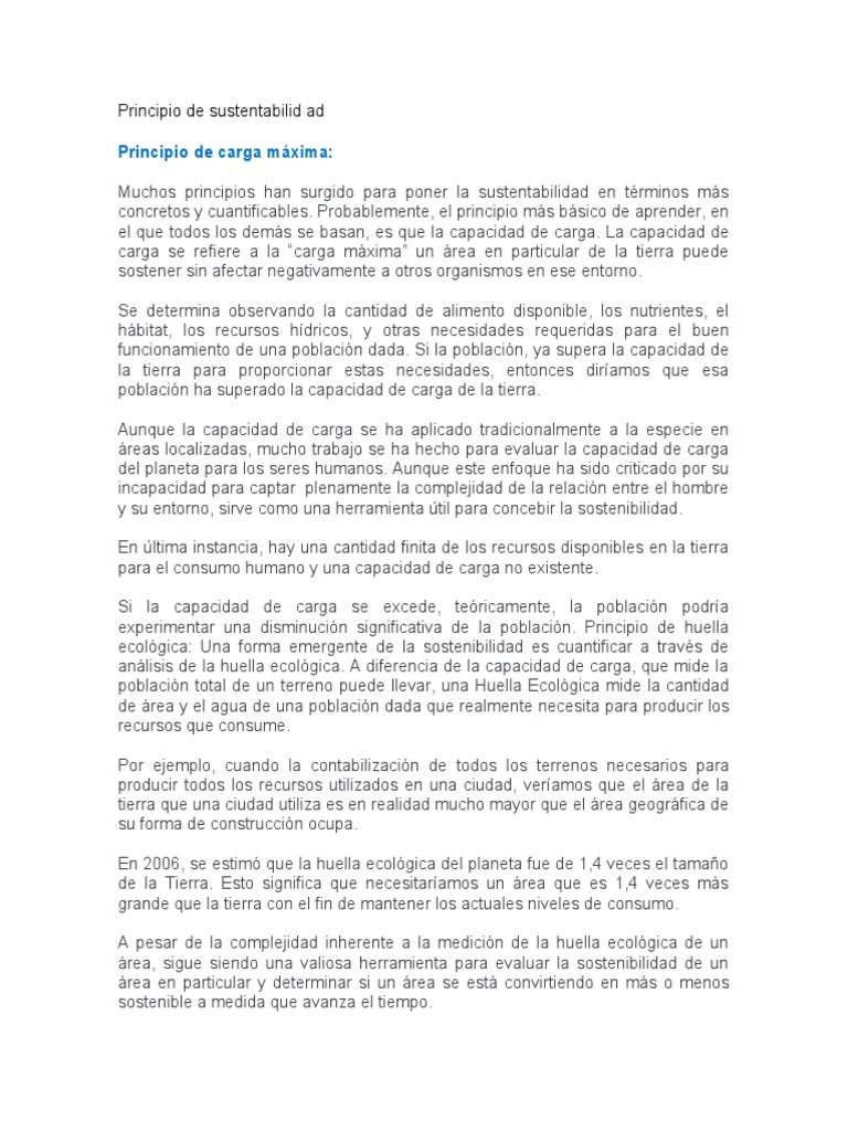 Principios de la Sustentabilidad | PDF | Sustentabilidad | Tierra