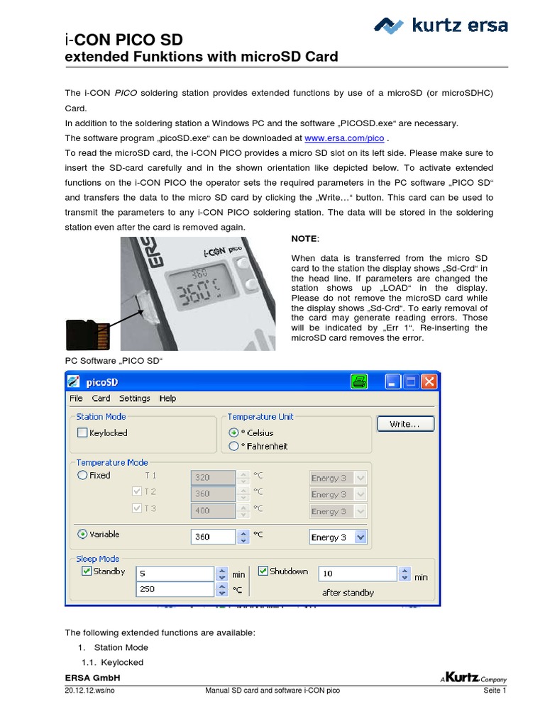 Manual SD Card and Software i-CON Pico | PDF | Filename | Computer File