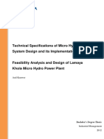 Technical Specifications of Micro Hydropower